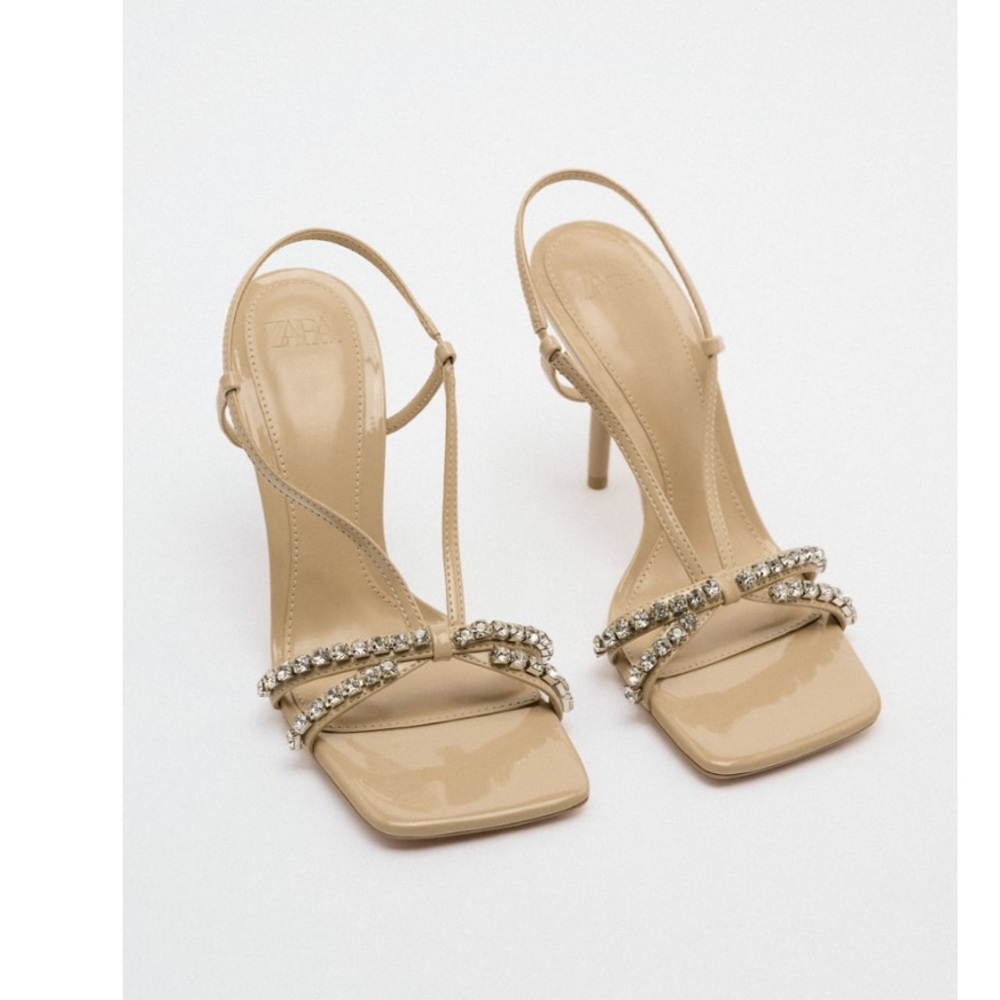Zara rhinestone heel sandals